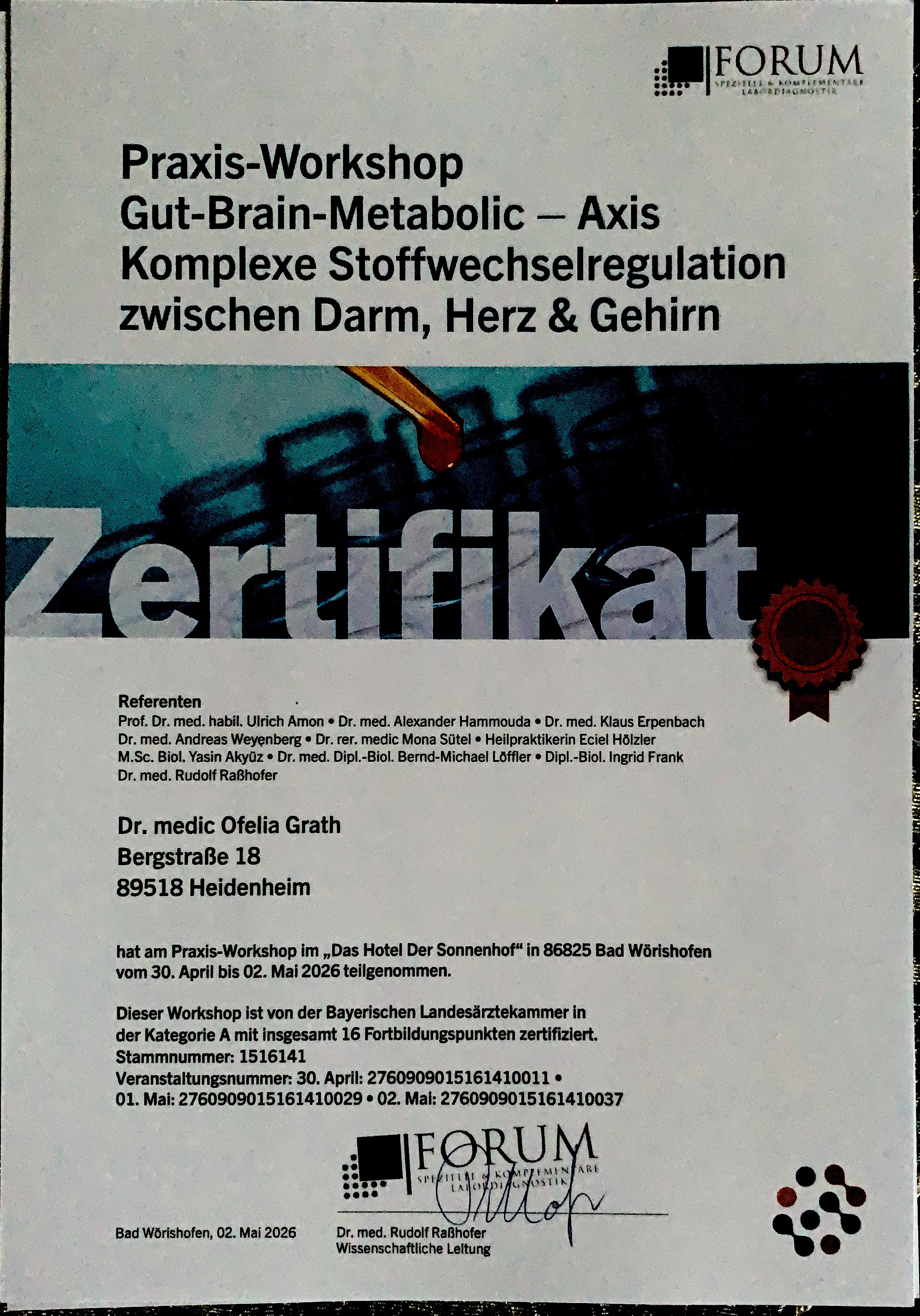 Fortbildung: Gut-Brain-Metabolic, 2026