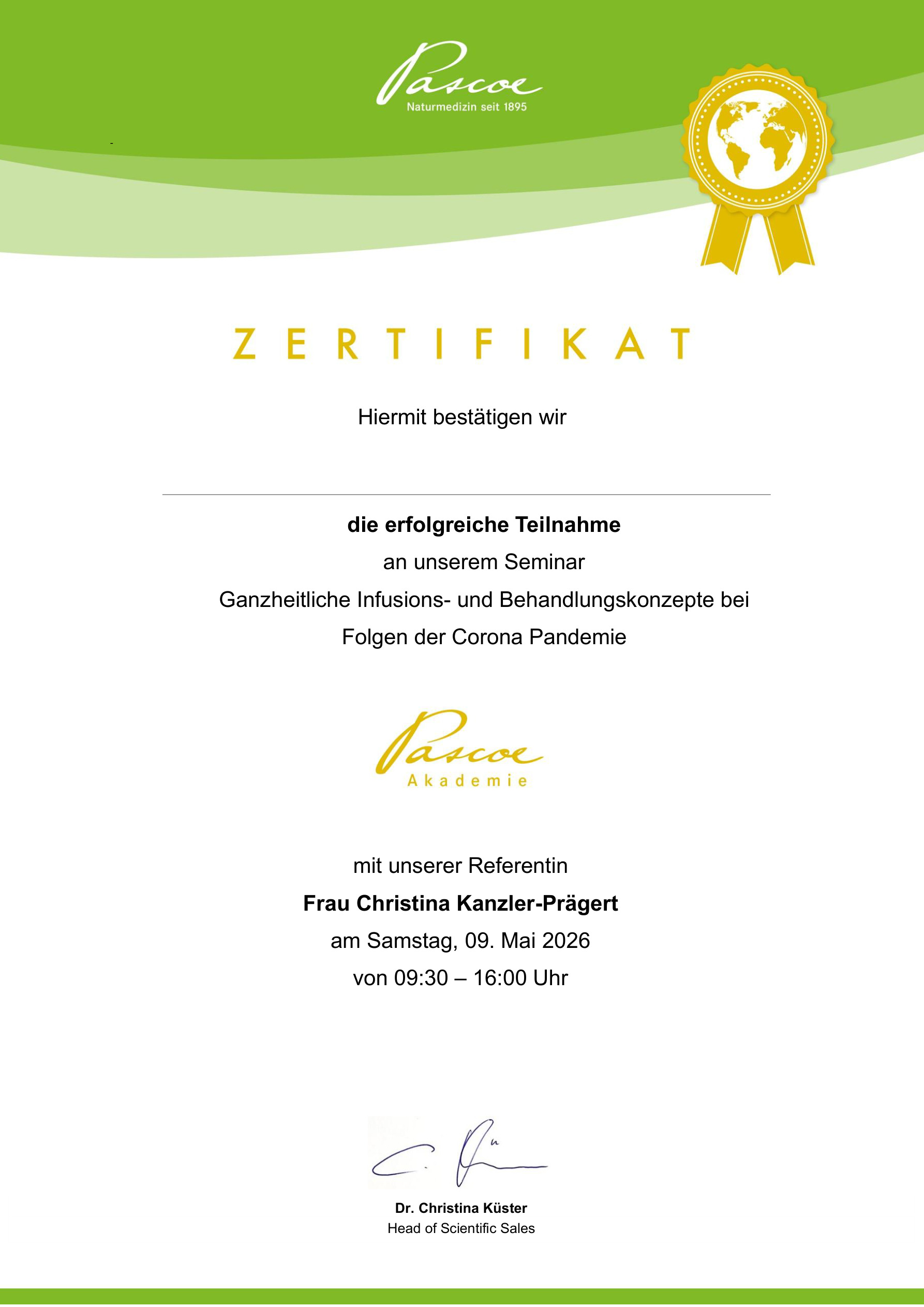 Fortbildung: Infusion und Corona-Folgen, 2026
